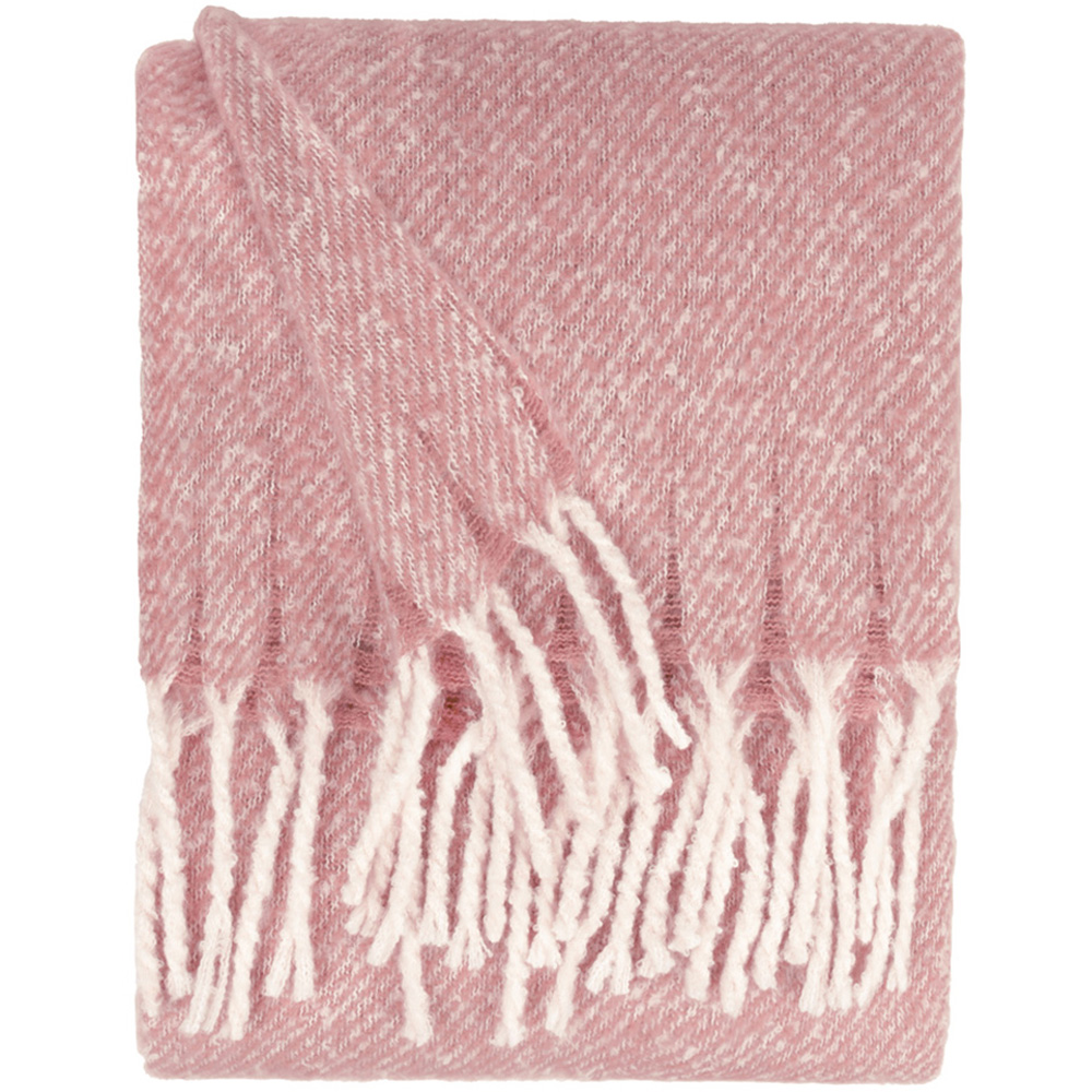 Wylder Isla Pink and Heather Nature Woven Tasselled Throw 130 x 180cm Image 3