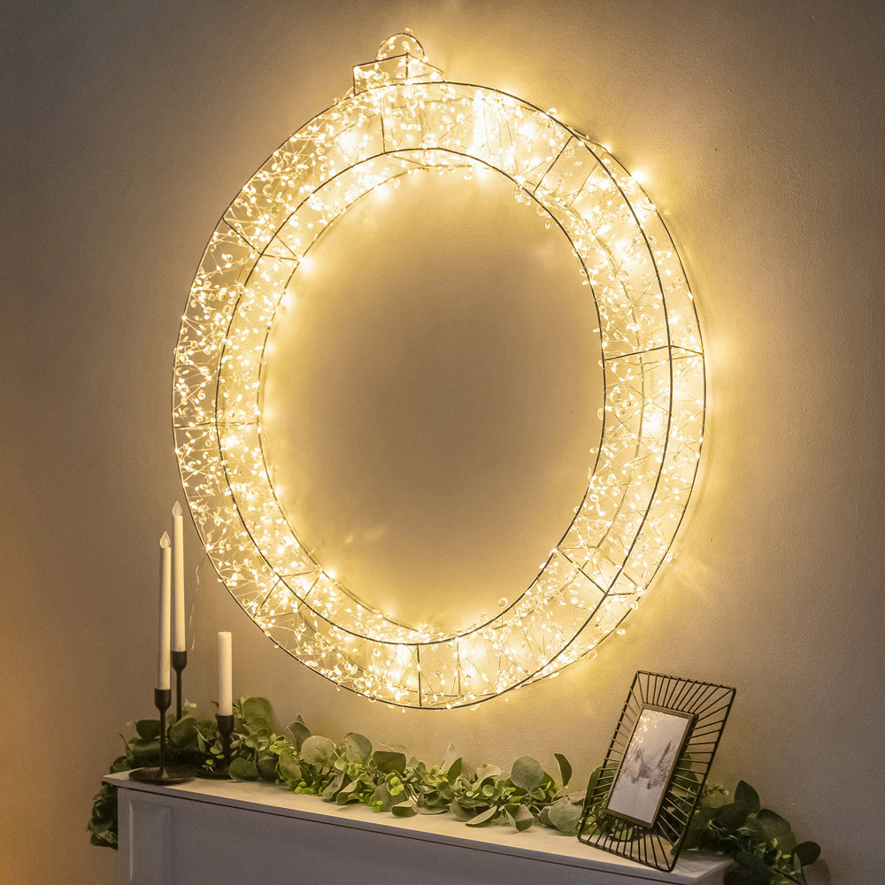 The Christmas Centre 800 Warm White LED Pre-Lit Silver Light-Up Bauble 90cm Image 6