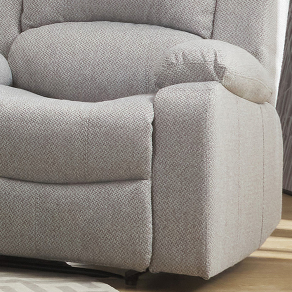 Marldon Single Seater Light Grey Manual Recliner Sofa Image 4