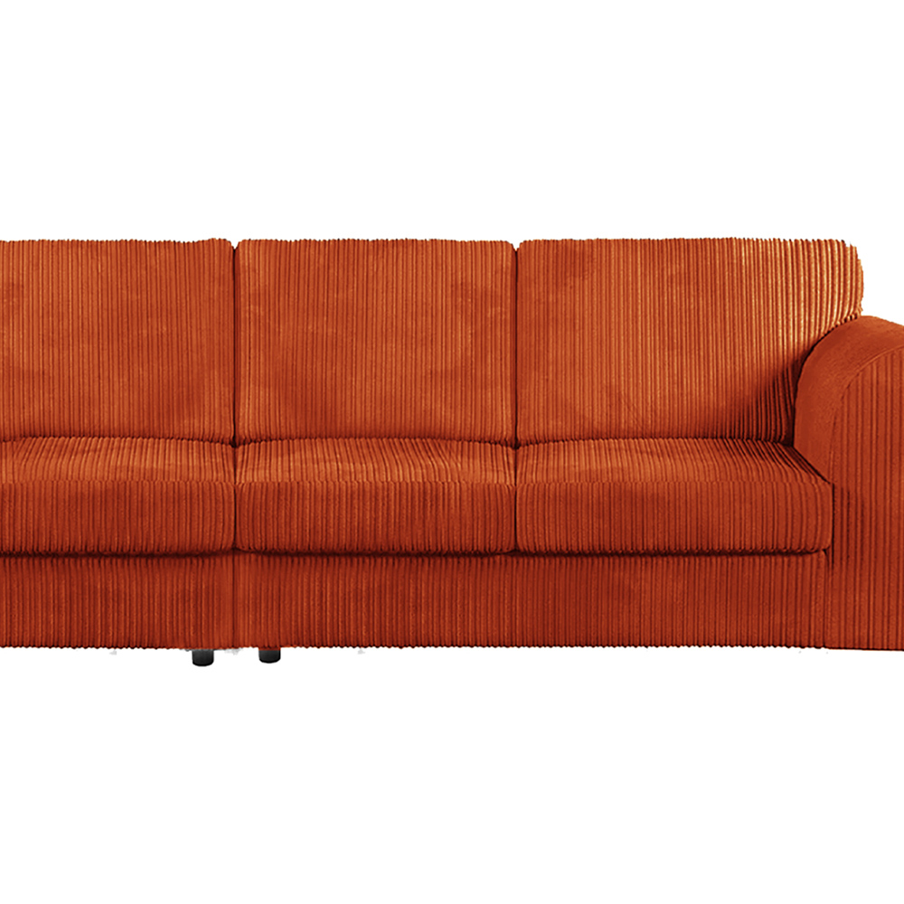 Luxor 4 Seater Orange Jumbo Cord Full Back Sofa Image 4