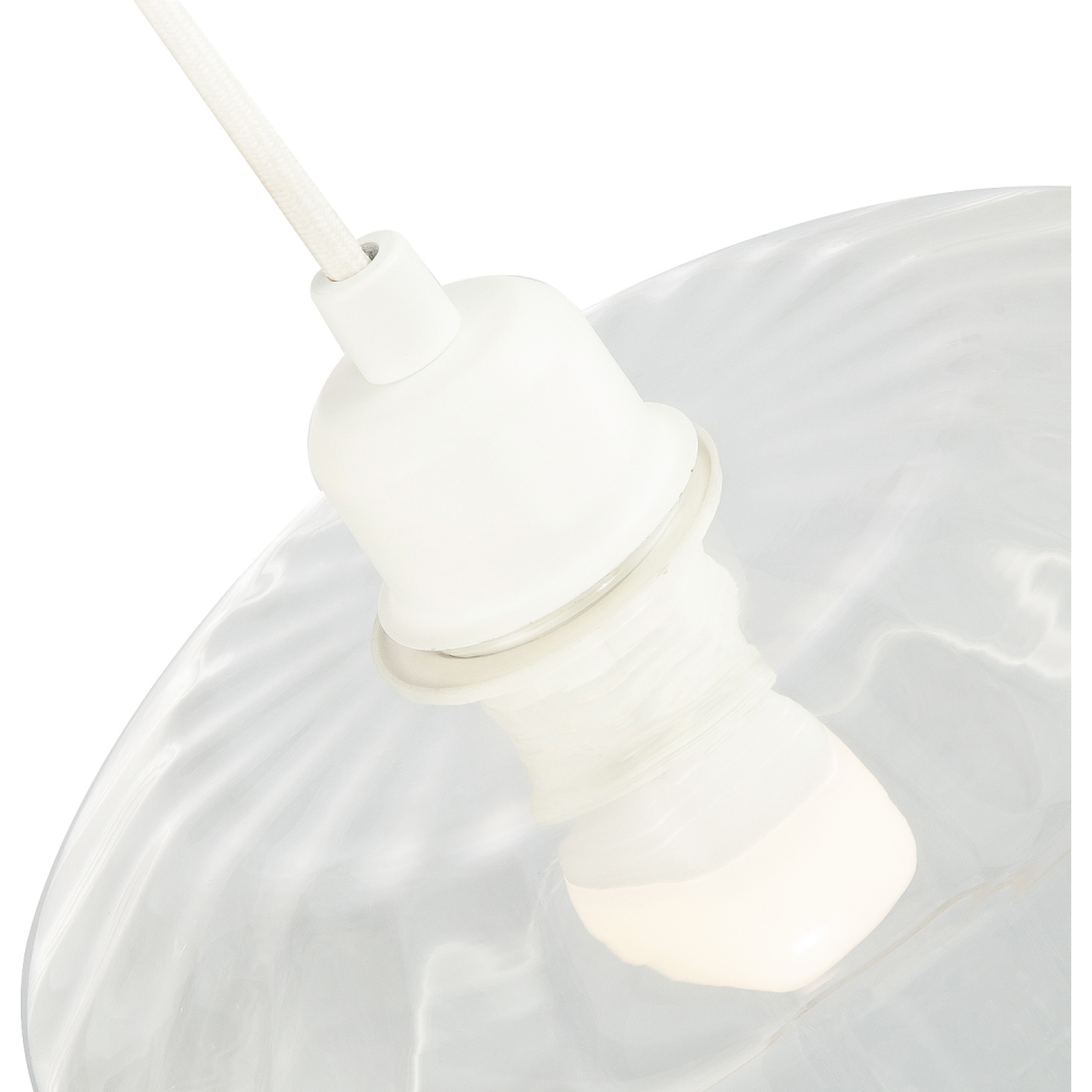 Happy Homewares Clear Ribbed Glass Flat Style Pendant Shade Image 3