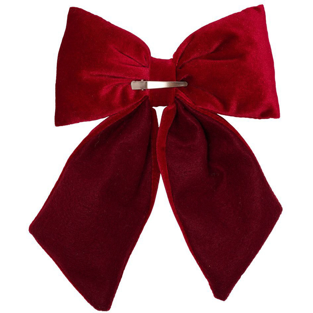 The Seasonal Gift Co Red Velvet Bow Christmas Hanging Decoration 25cm Image 3