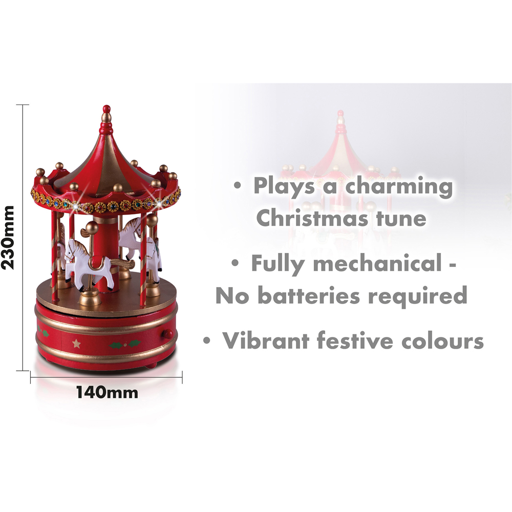 St Helens Red Xmas Carousel Music Box Image 6