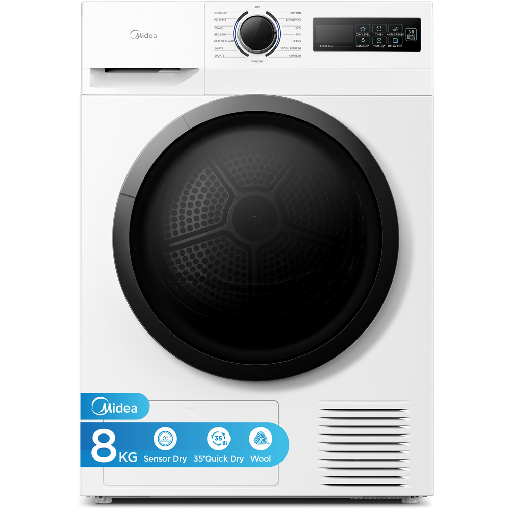 Midea MD110H80D/W White Heat Pump Tumble Dryer 8kg Image 2