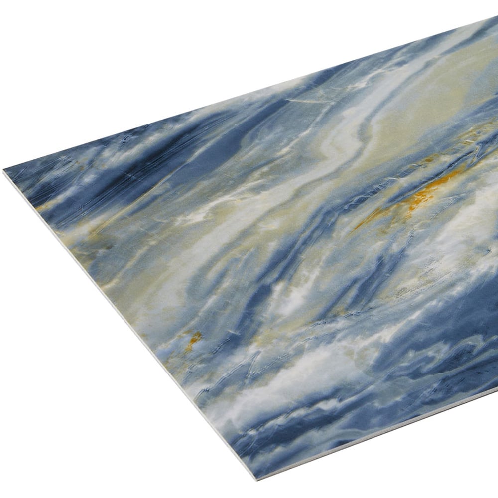 Living and Home Marble Patterned Blue and White PVC Self Adhesive Wall Sticker 10 Pack Image 5