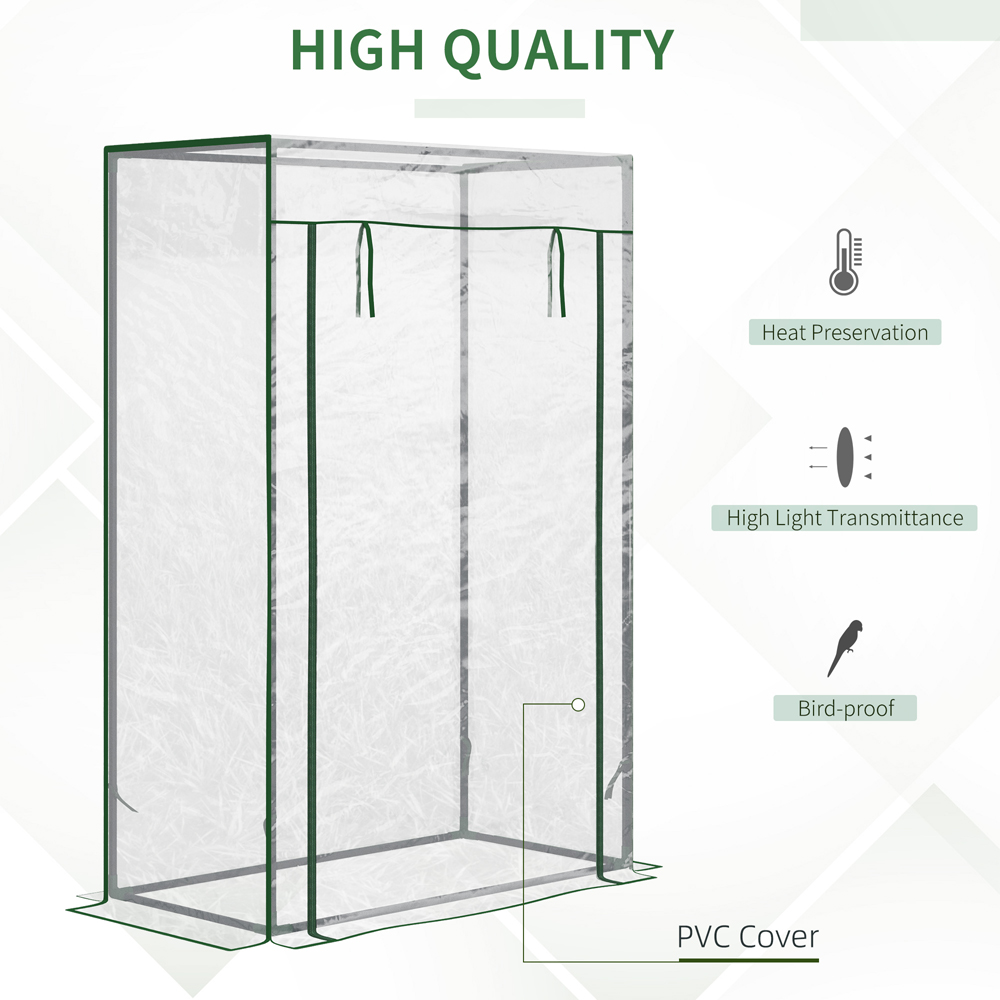 Outsunny White 1 x 2ft Mini Greenhouse Image 5