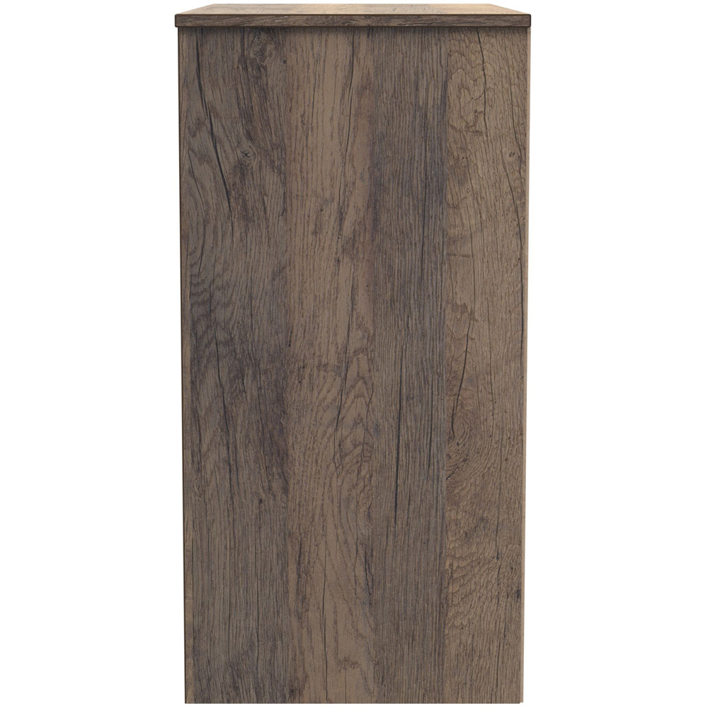 Crowndale New York 3 Drawer White Matt and Vintage Oak Deep Chest of Drawers Ready Assembled Image 4