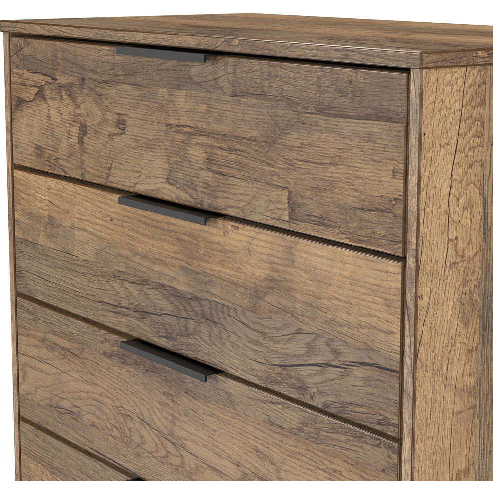 Crowndale Hong Kong 4 Drawer Vintage Oak Chest of Drawers Ready Assembled Image 5