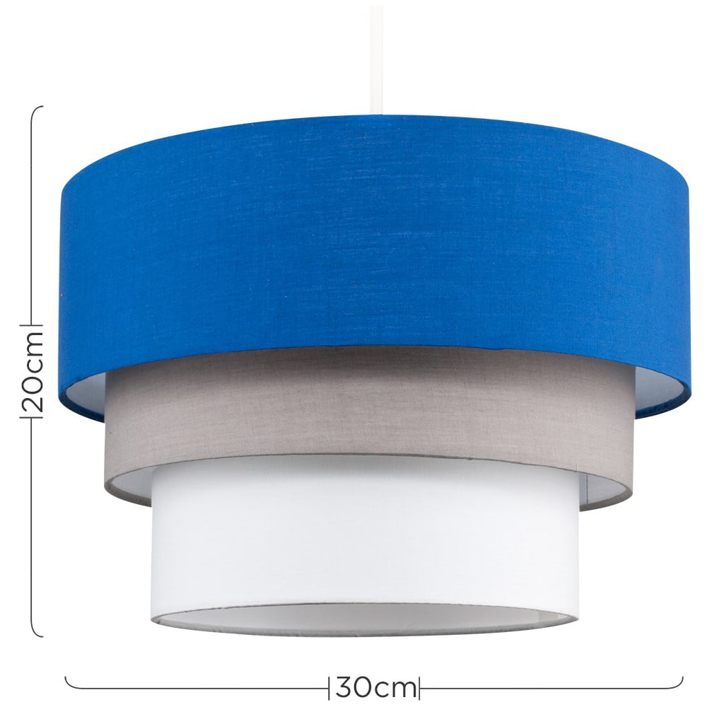 ValueLights Aztec 3 Tier Blue Fabric Ceiling Light Shade Image 7