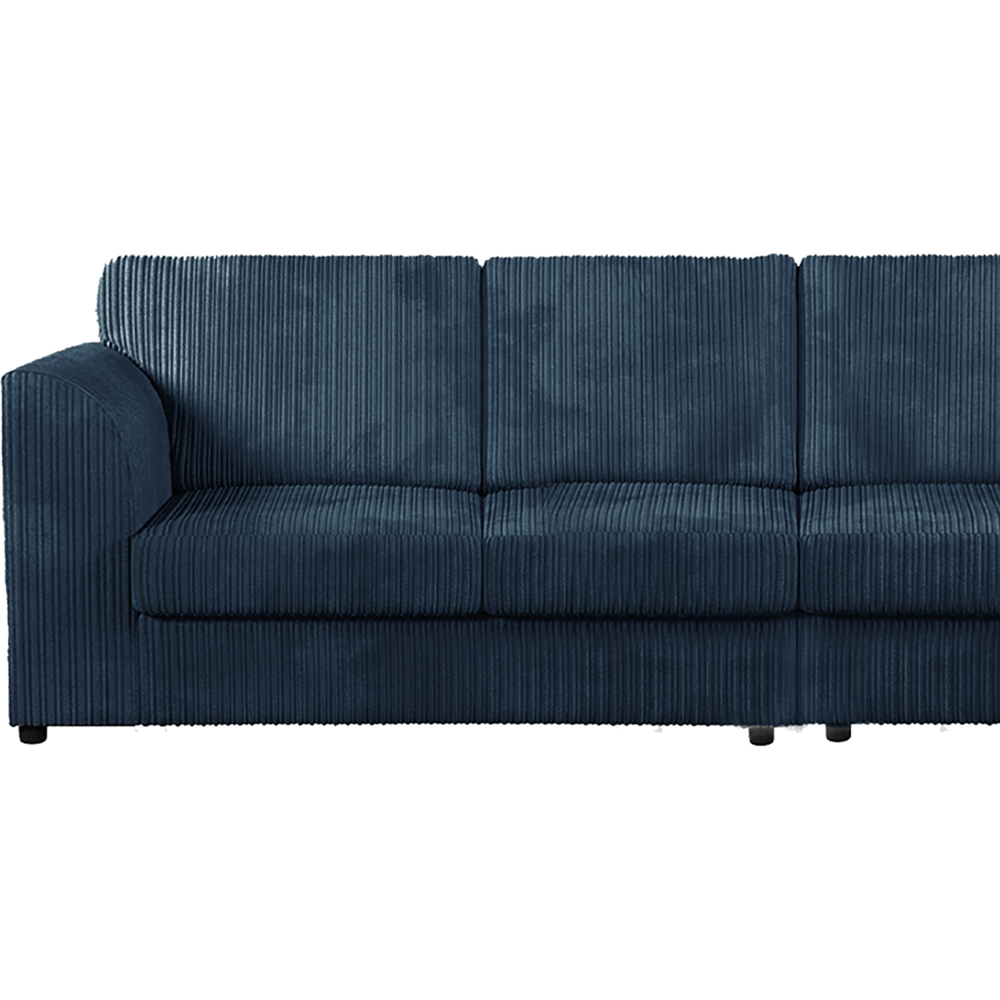Luxor 4 Seater Navy Blue Jumbo Cord Full Back Sofa Image 3