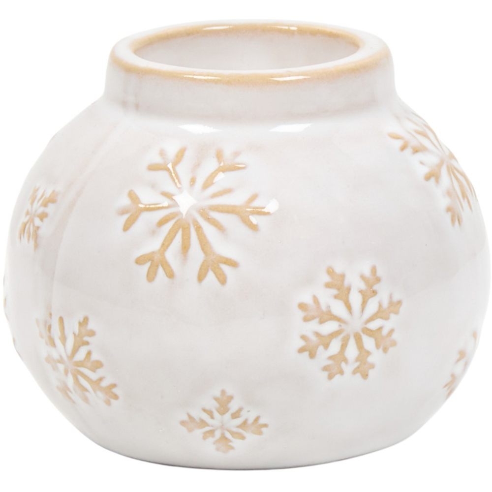 Snowflake Tealight Holder Cream Image 2