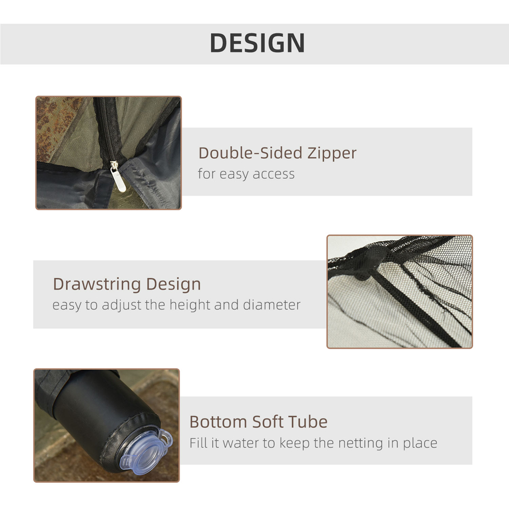 Outsunny Umbrella Table Insect Net Screen with Zipped Door 2.3m Image 4