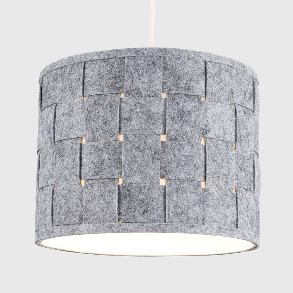 ValueLights Monza Small Grey Felt Weave Lamp Shade Image 3