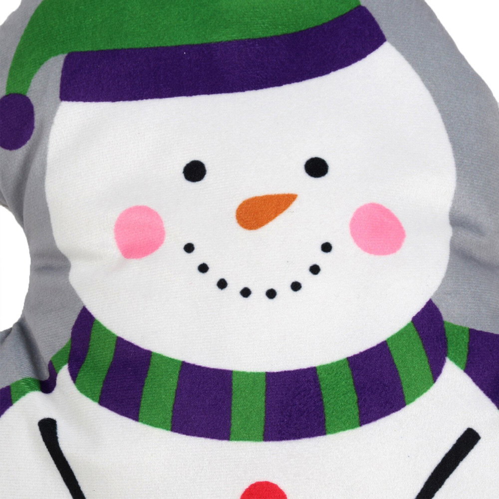 Cute Snowman Shaped Cushion - Grey Image 3