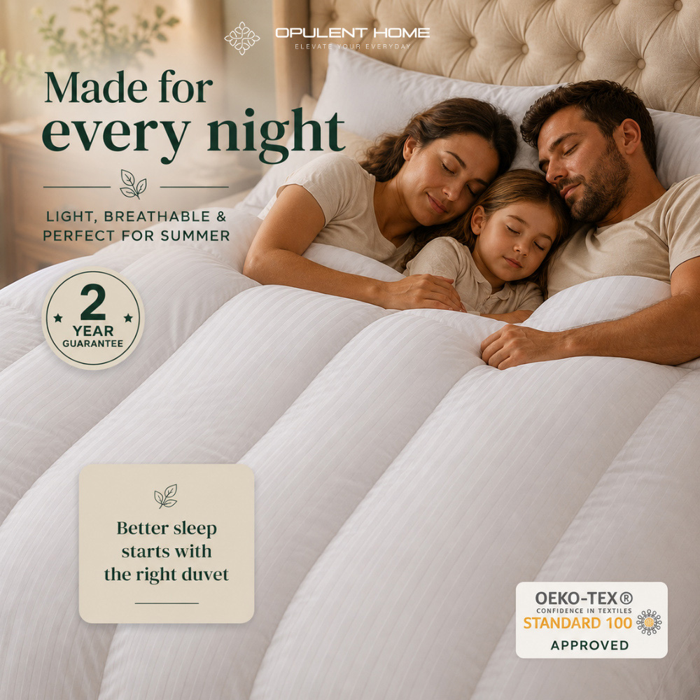 Opulent Home Single White Summer Hollowfibre Duvet 3 Tog Image 5
