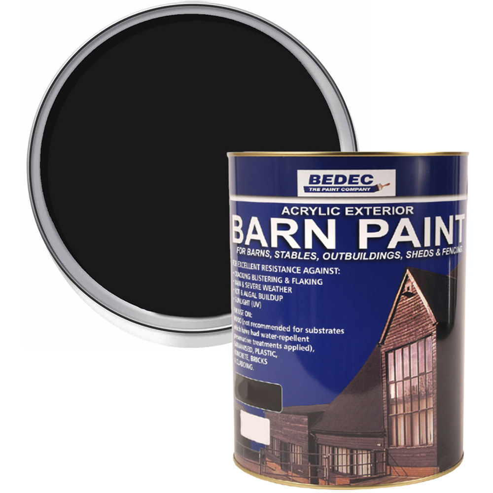 Bedec Black Semi Gloss Barn Paint 5L Image 1