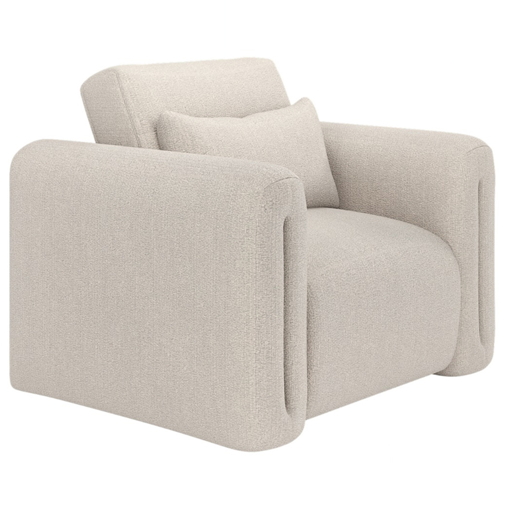 Solace+Co Mabel Beige Chenille Armchair Image 3