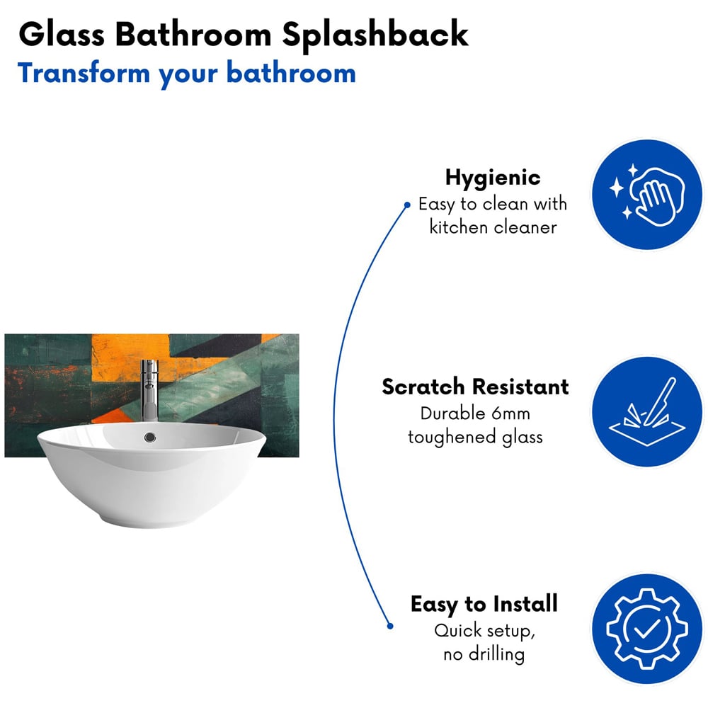 Warren Reed Designer Dynamic Angles Bathroom Splashback 25 x 60cm Image 4