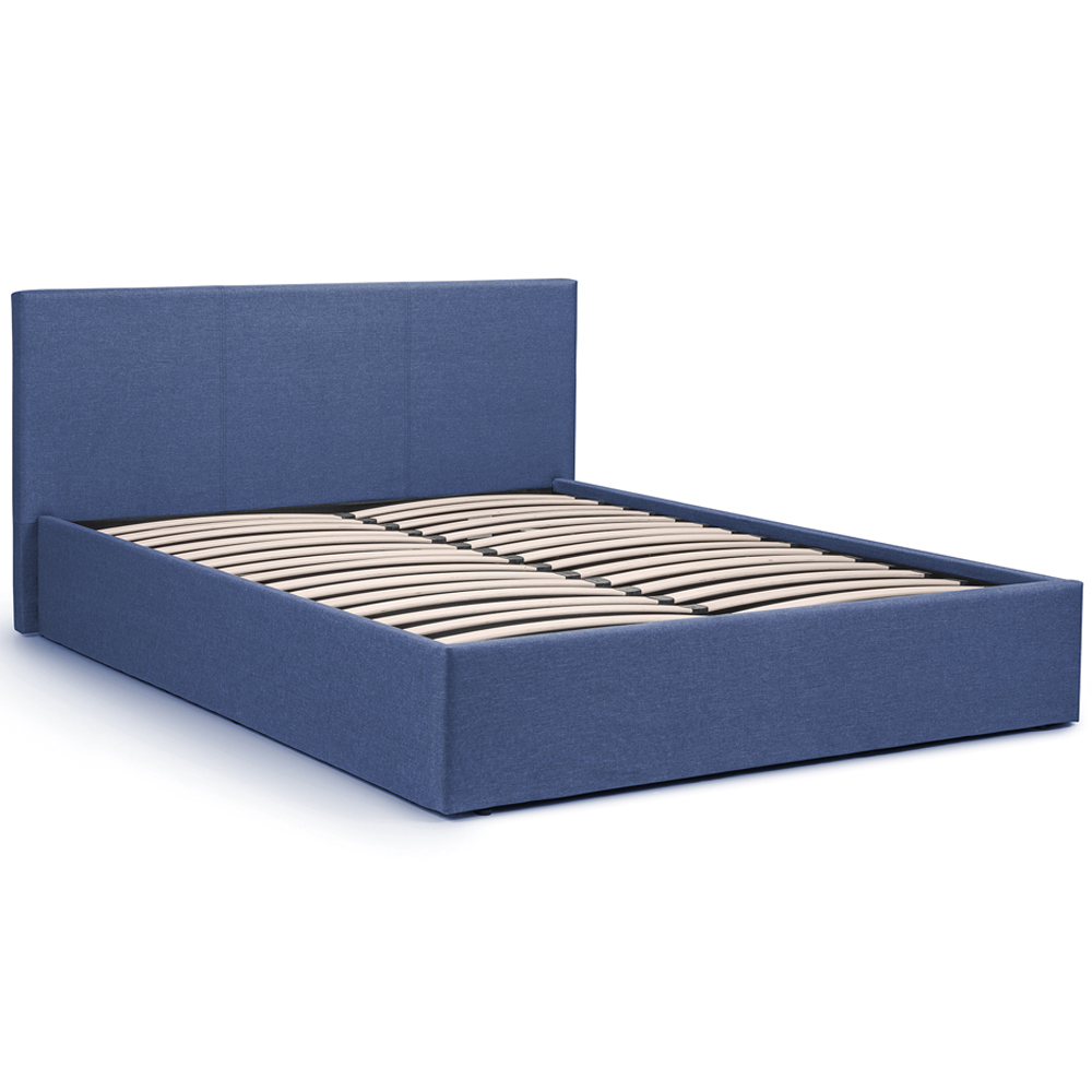 Julian Bowen Rialto Double Dark Blue Linen Lift Up Storage Bed Image 3