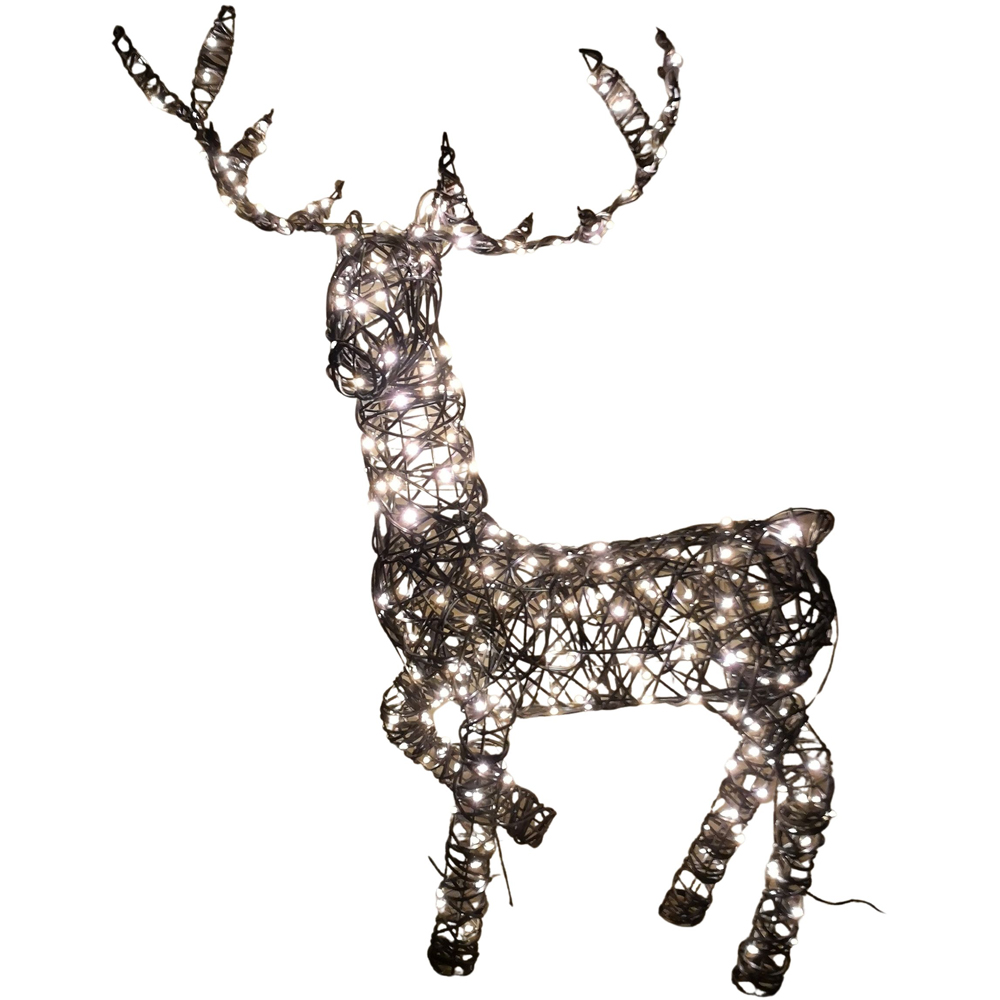 Samuel Alexander Wicker Standing Reindeer LED Christmas Decoration 99cm Image 2
