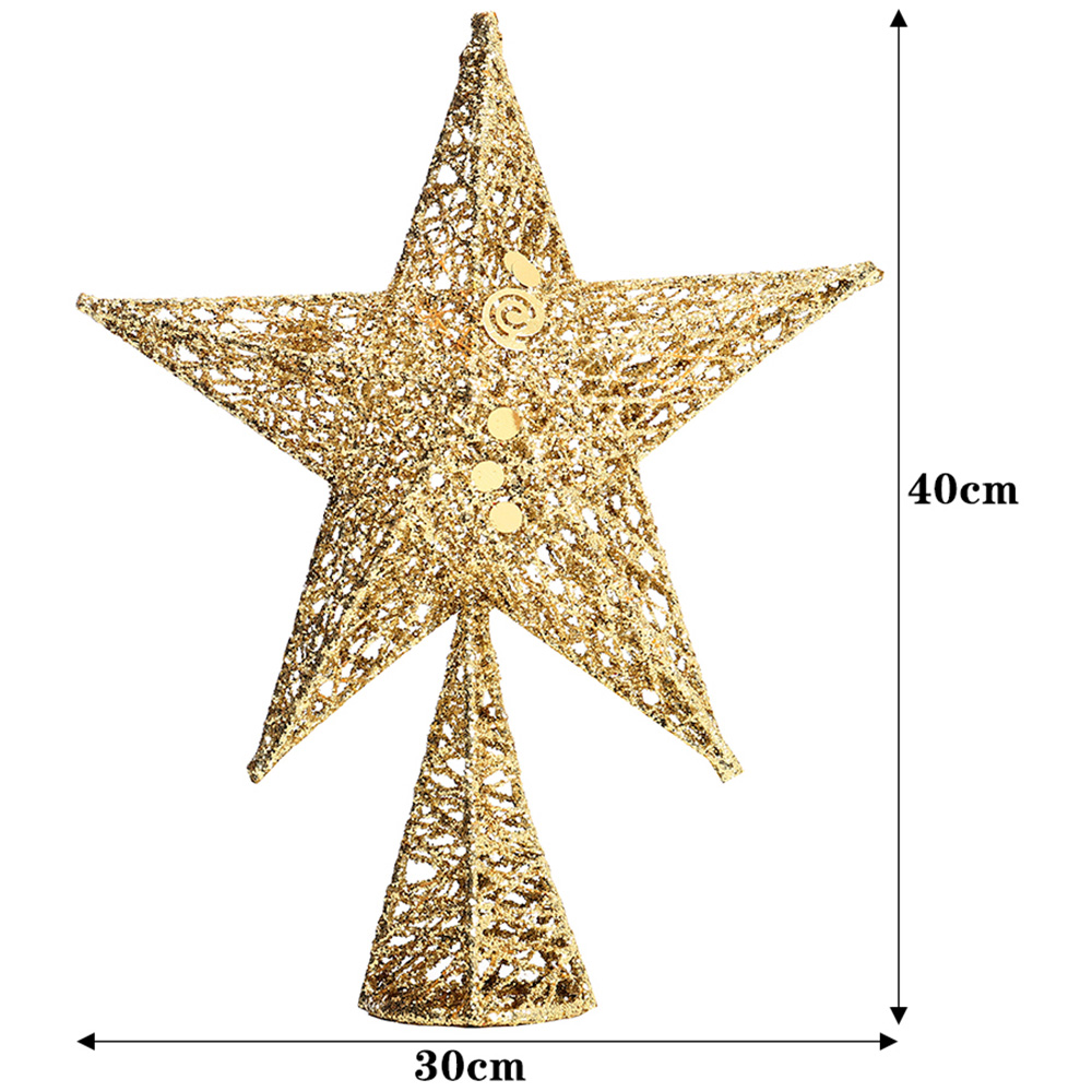Living and Home Gold Star Wrought Iron Christmas Tree Topper 40cm Image 9