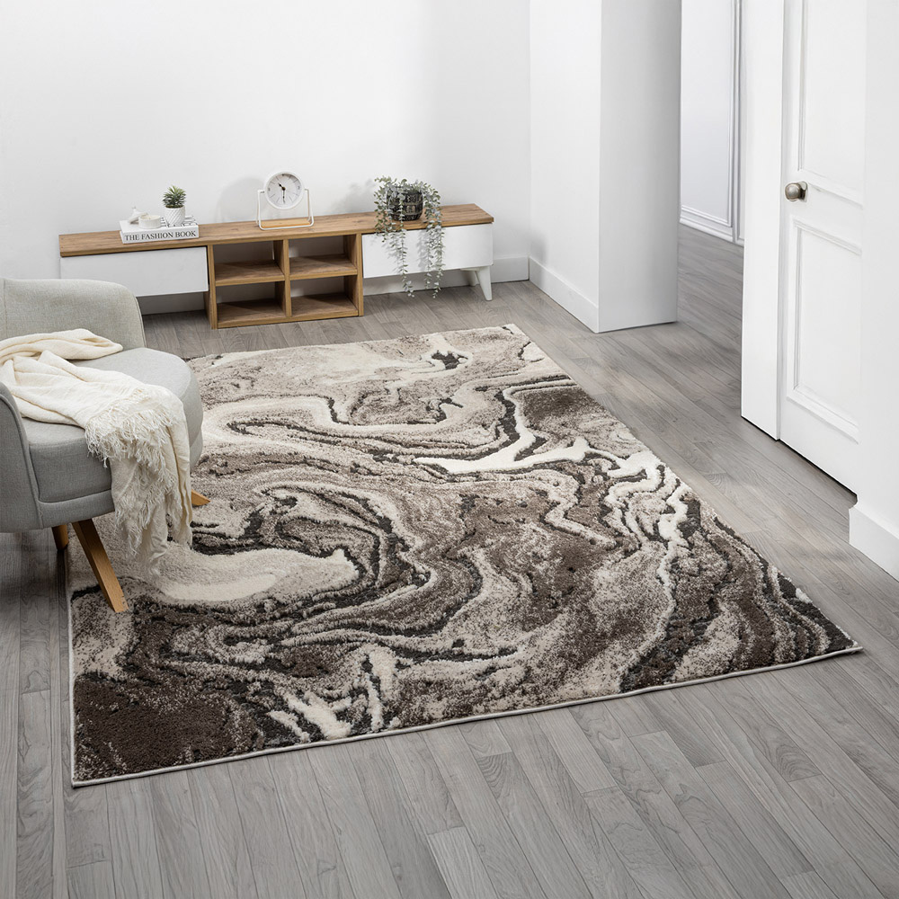 Desire Rugs Eleanor Mocha Marble Embossed Rug 160 x 230cm Image 2