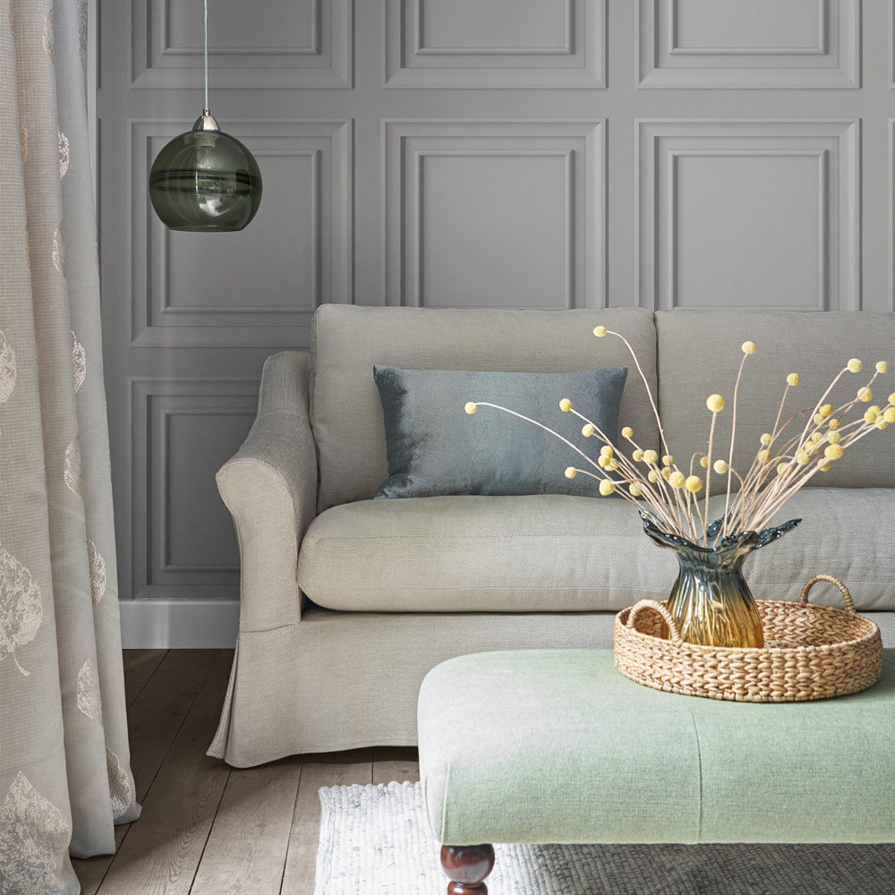 Laura Ashley Redbrook Wood Panel Pale Steel Wallpaper Image 3