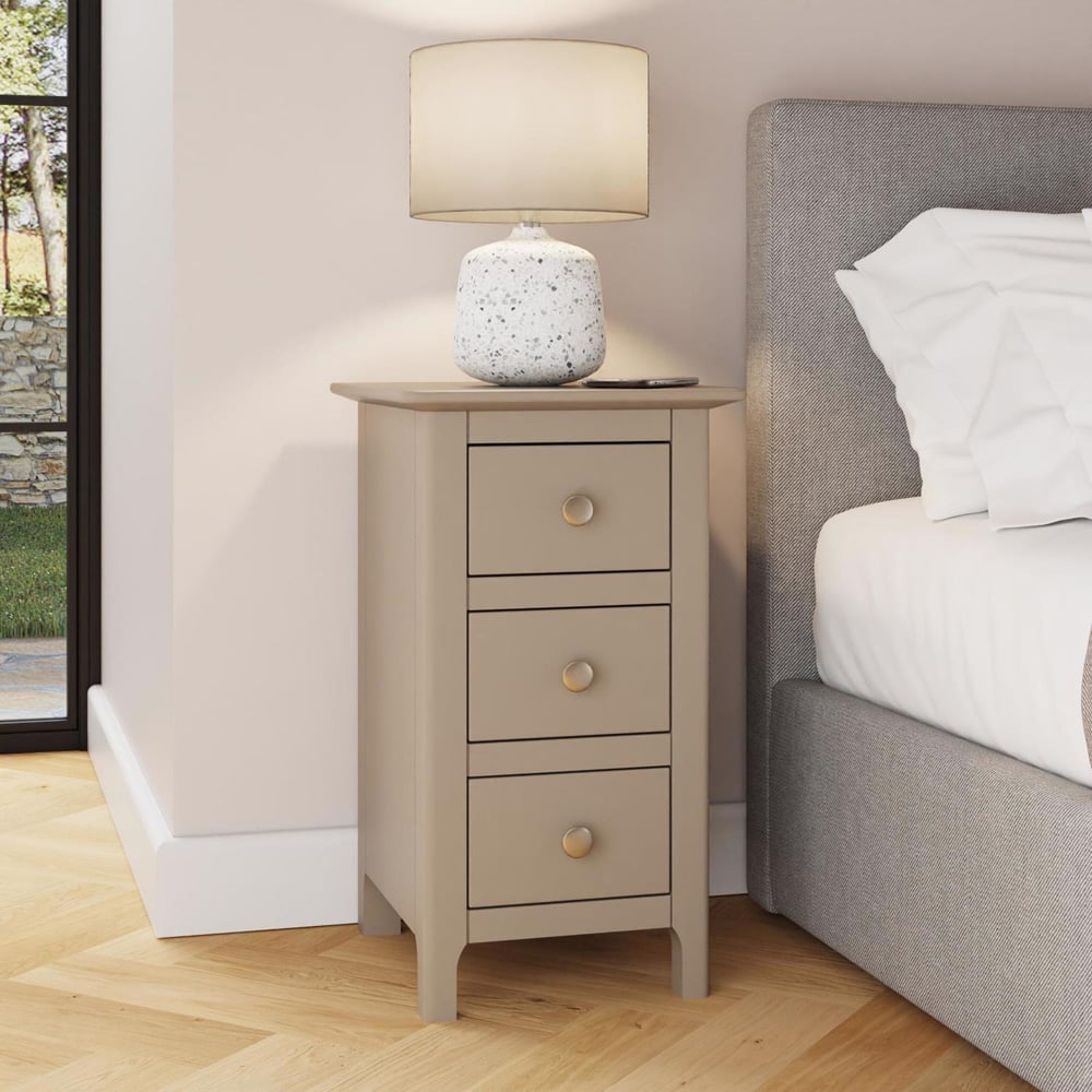 FWStyle Palma 3 Drawer Putty Ready Assembled Bedside Chest Image 6