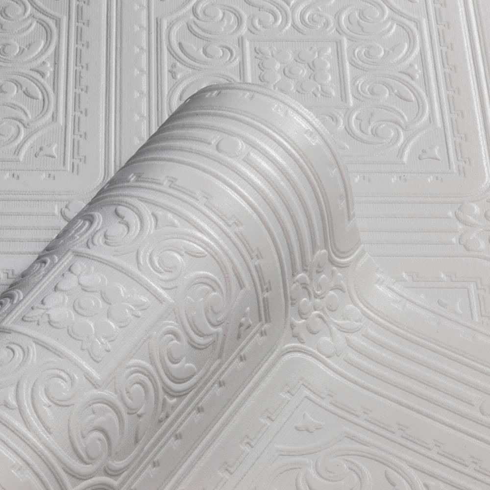 Anaglypta Turner Tile Textured White Wallpaper Image 2