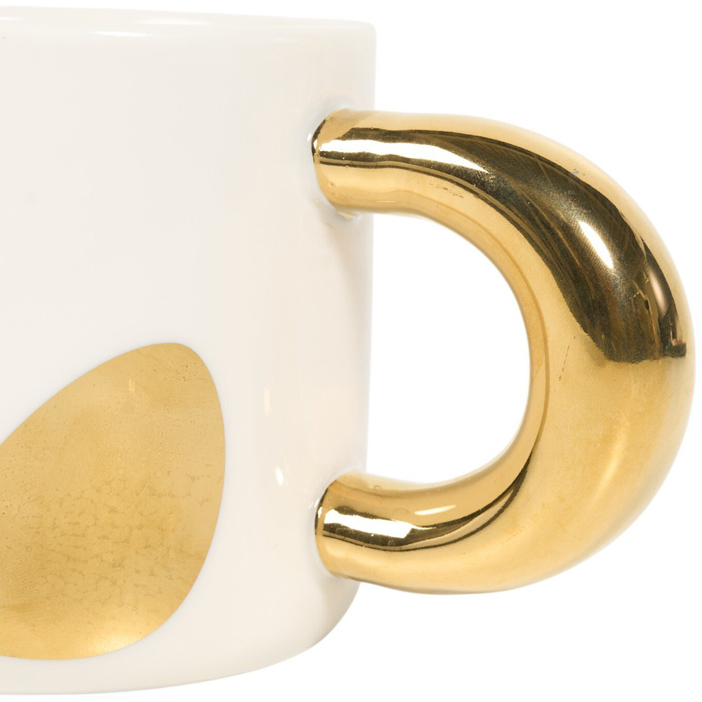 Gold Decal Mug with Metallic Handle White Image 3