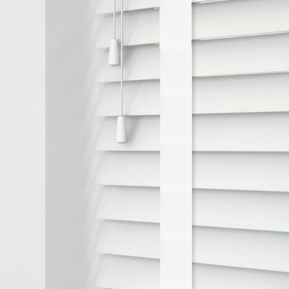 Caecus Real Wood Tape Venetian Blind White 90 x 120cm Image 1