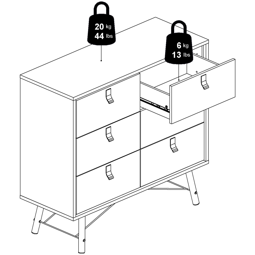 Florence Ry 6 Drawer Jackson Hickory Oak Chest of Drawers Image 8