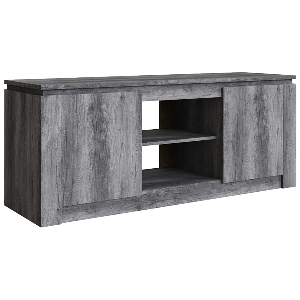 GFW Canyon 2 Door 2 Open Shelf Charcoal Grey Wide TV Unit Image 2