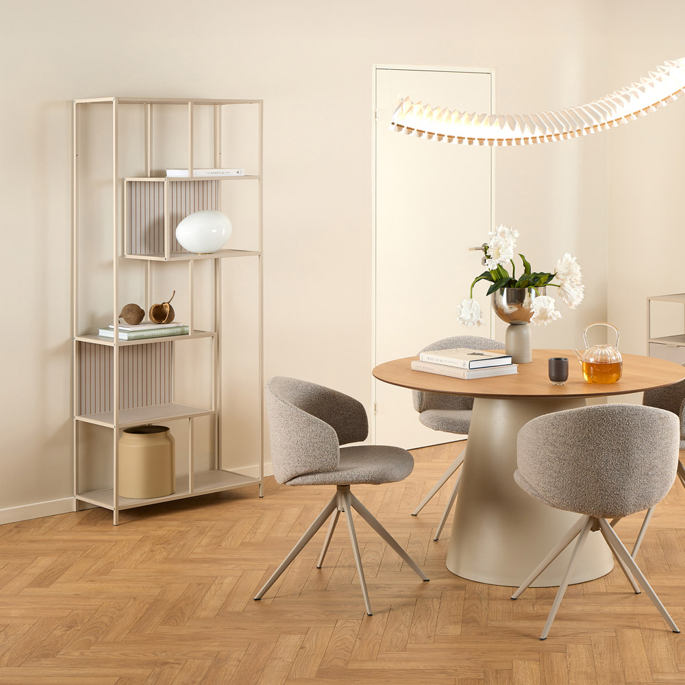 Florence Seaford 5 Shelf Tall Grey Metal Bookcase Image 9