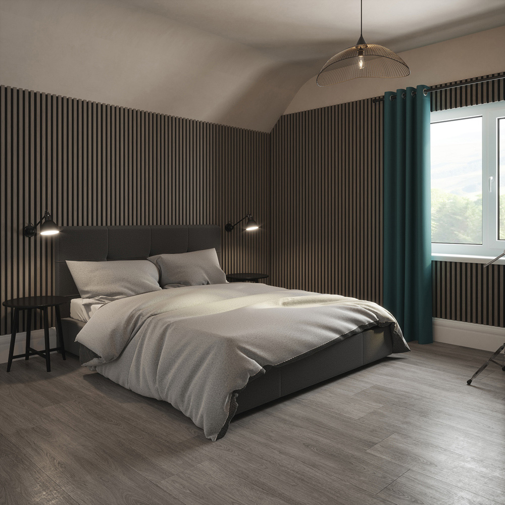 Tuscan Smoked Grey PVC Wrapped Acoustic Wall Panel 240 x 60.8cm Image 7