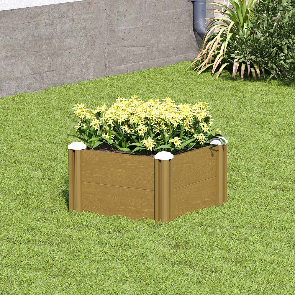 Living and Home Woodgrain Effect Plastic Raised Garden Bed 54 x 54cm Image 5