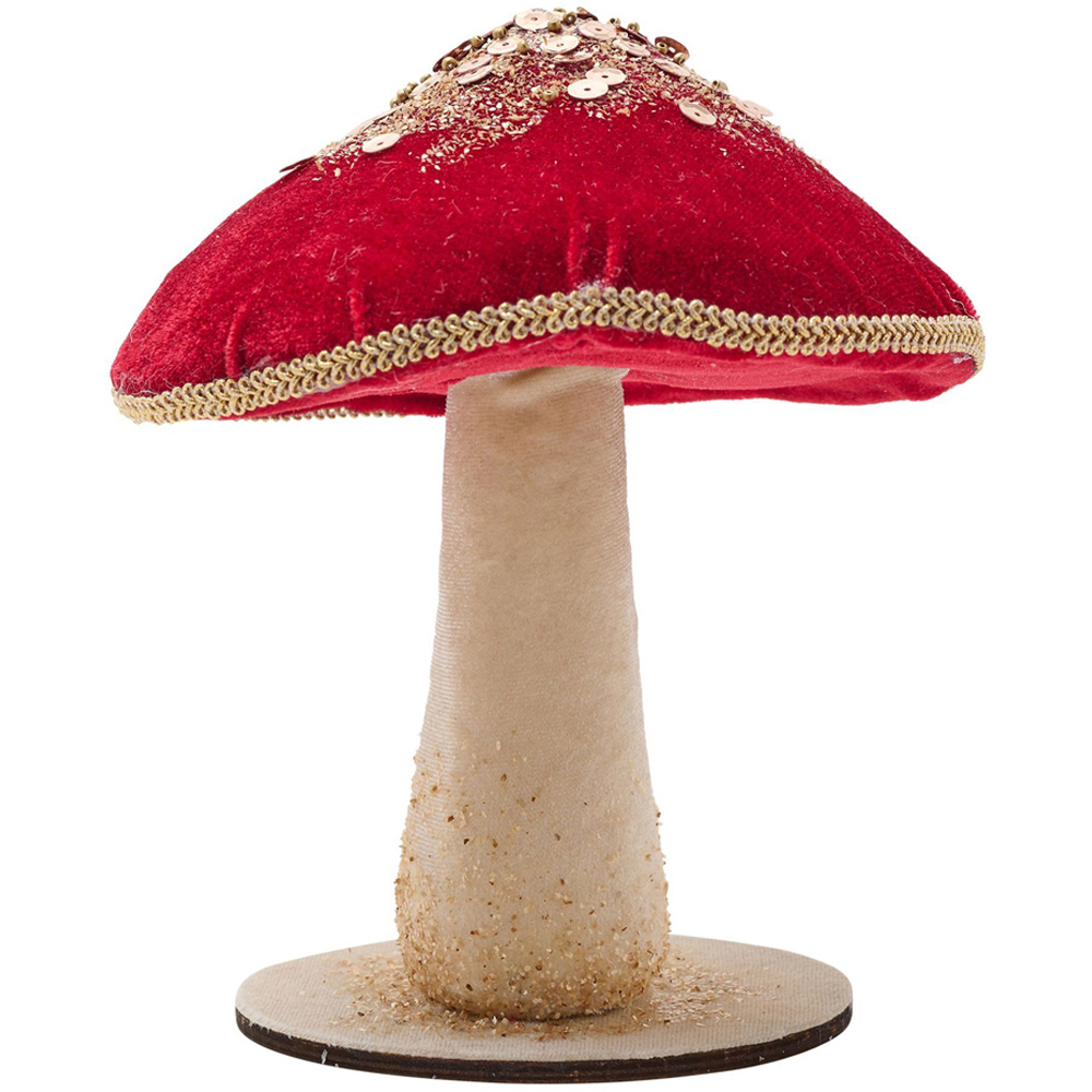The Christmas Gift Co Red Velvet Mushroom 17cm Image 3