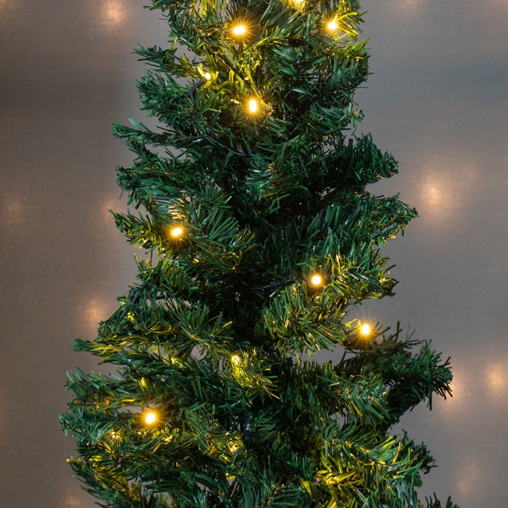The Christmas Workshop Green Pre-Lit Slim Line Christmas Tree 6ft Image 3