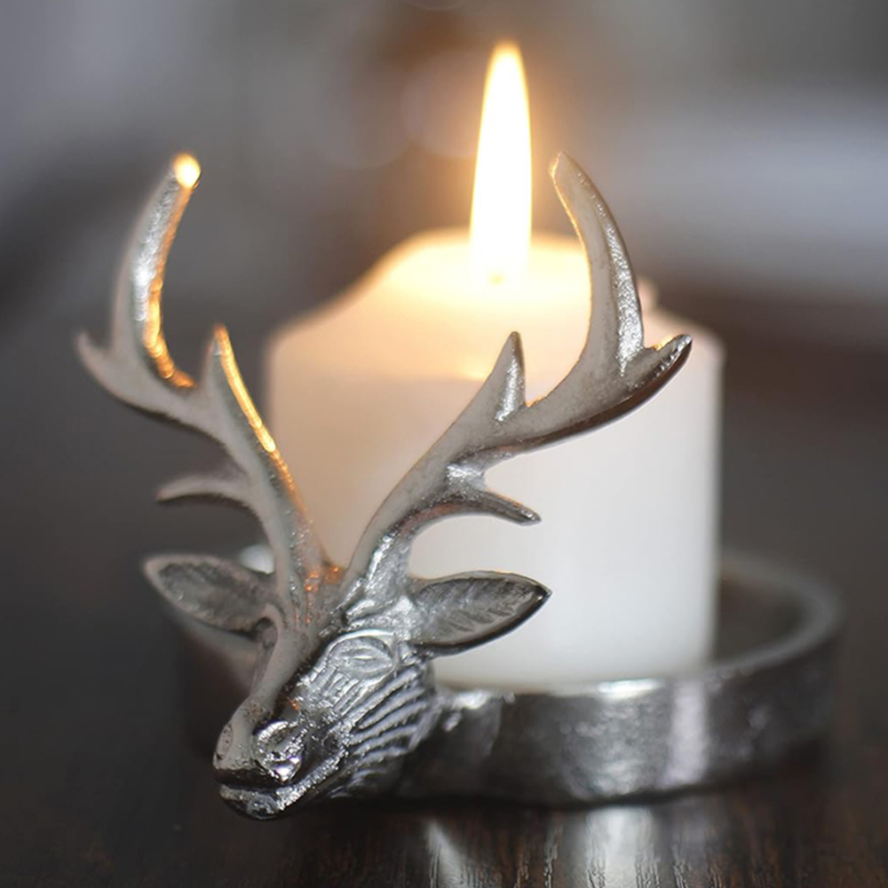 Marco Paul Silver Reindeer Candle Holder Image 2