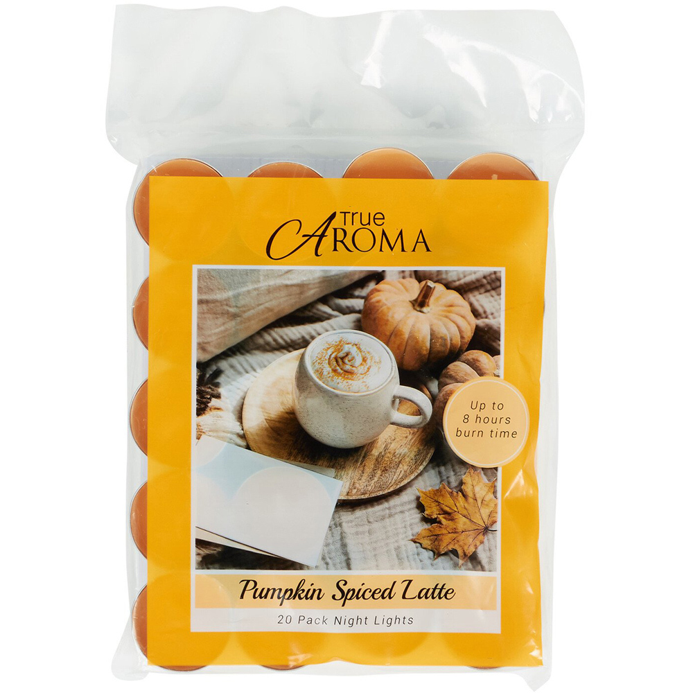 Pack of 20 Pumpkin or Cinnamon Roll Scented Tealights Brown Image 3