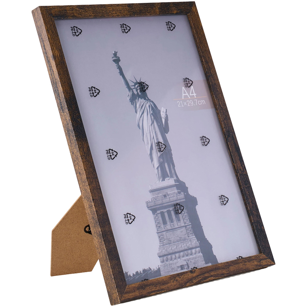Living and Home Dark Walnut Wood Photo Frame 8.3 x 11.7 inch 5 Pack Image 3