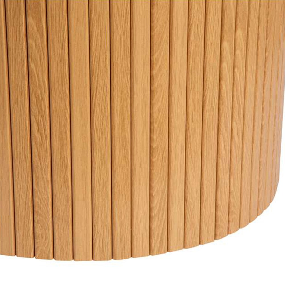 Birlea Axel 4 Seater Round Fluted Dining Set Brown Image 4