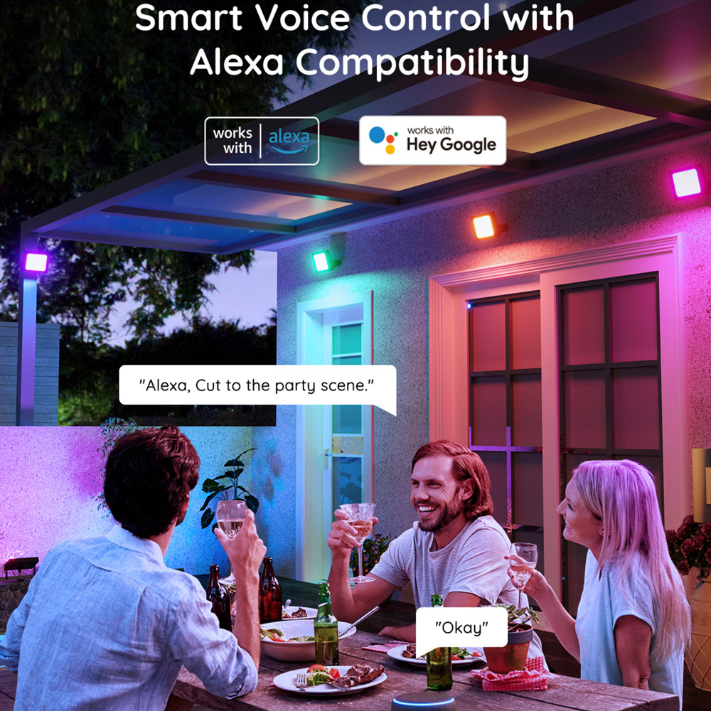 Govee RGBICWW LED Smart Floodlight 4 Pack Image 4