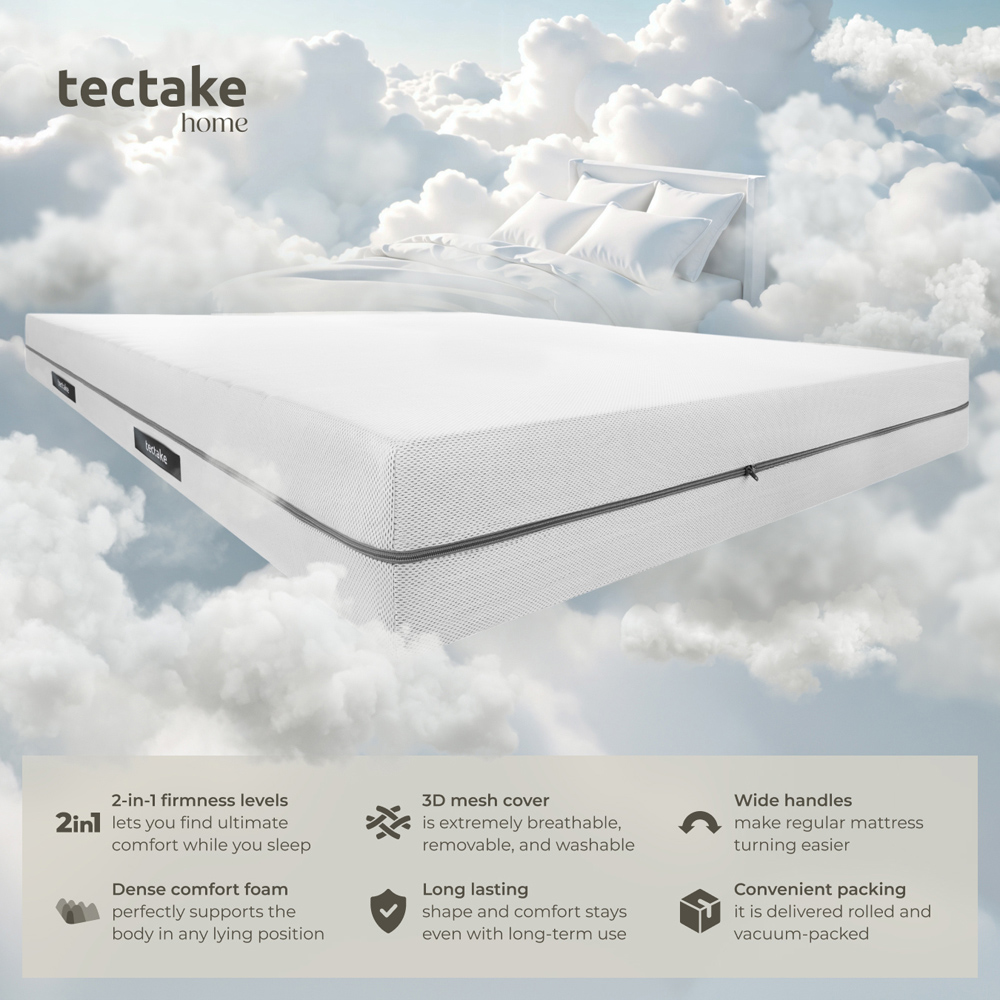 tectake Sky King Size 2 in 1 Firmness Level 3D Mesh Cover Mattress Image 3