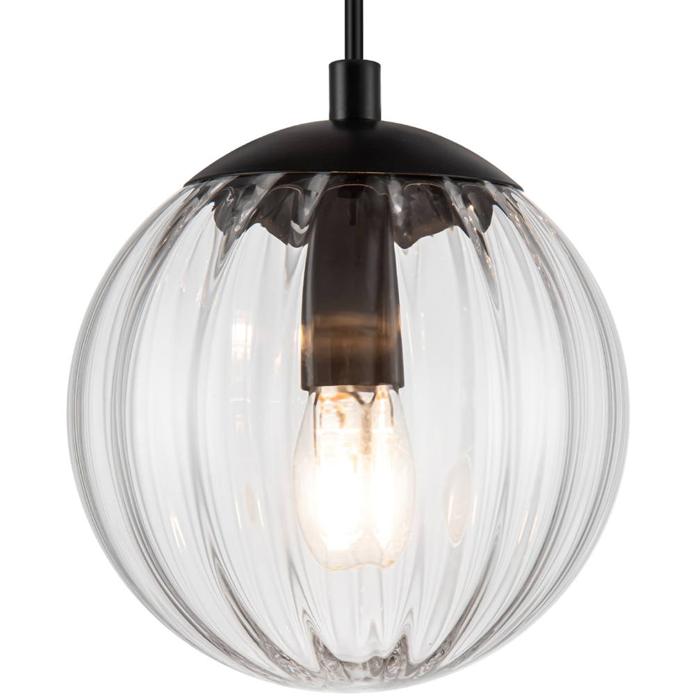 Cosylyte Kingston 3 Light Clear Ribbed Glass Cluster Pendant Light Image 5