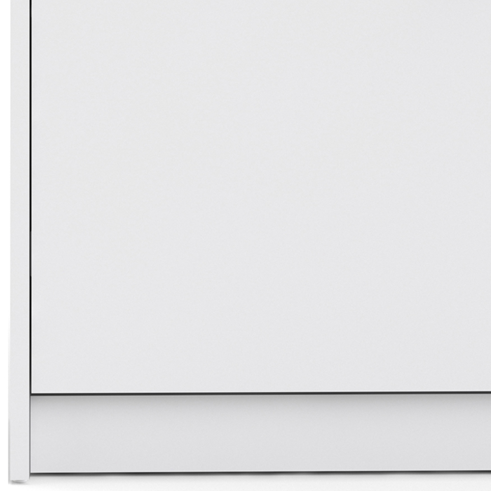 Florence Shoes 4 Flip Door Double Layer White Shoe Storage Cabinet Image 7