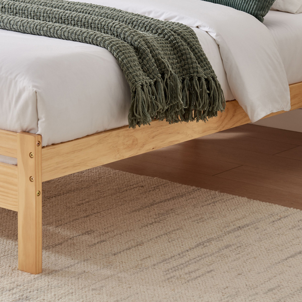 Furniturebox Cadhla Double Oak Stain Solid Pine Bed Frame Image 4