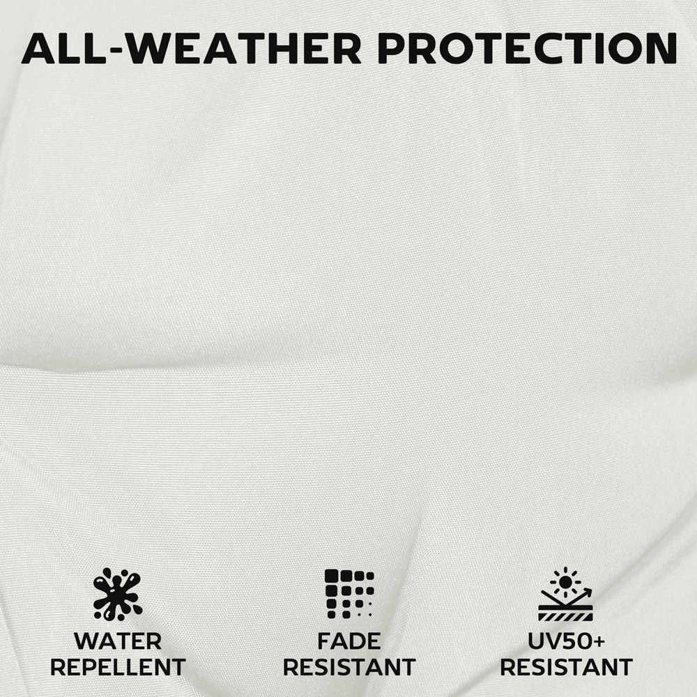 Outsunny Cream White Seat Cushion with Machine Washable Cover 46 x 42cm 6 Pack Image 5