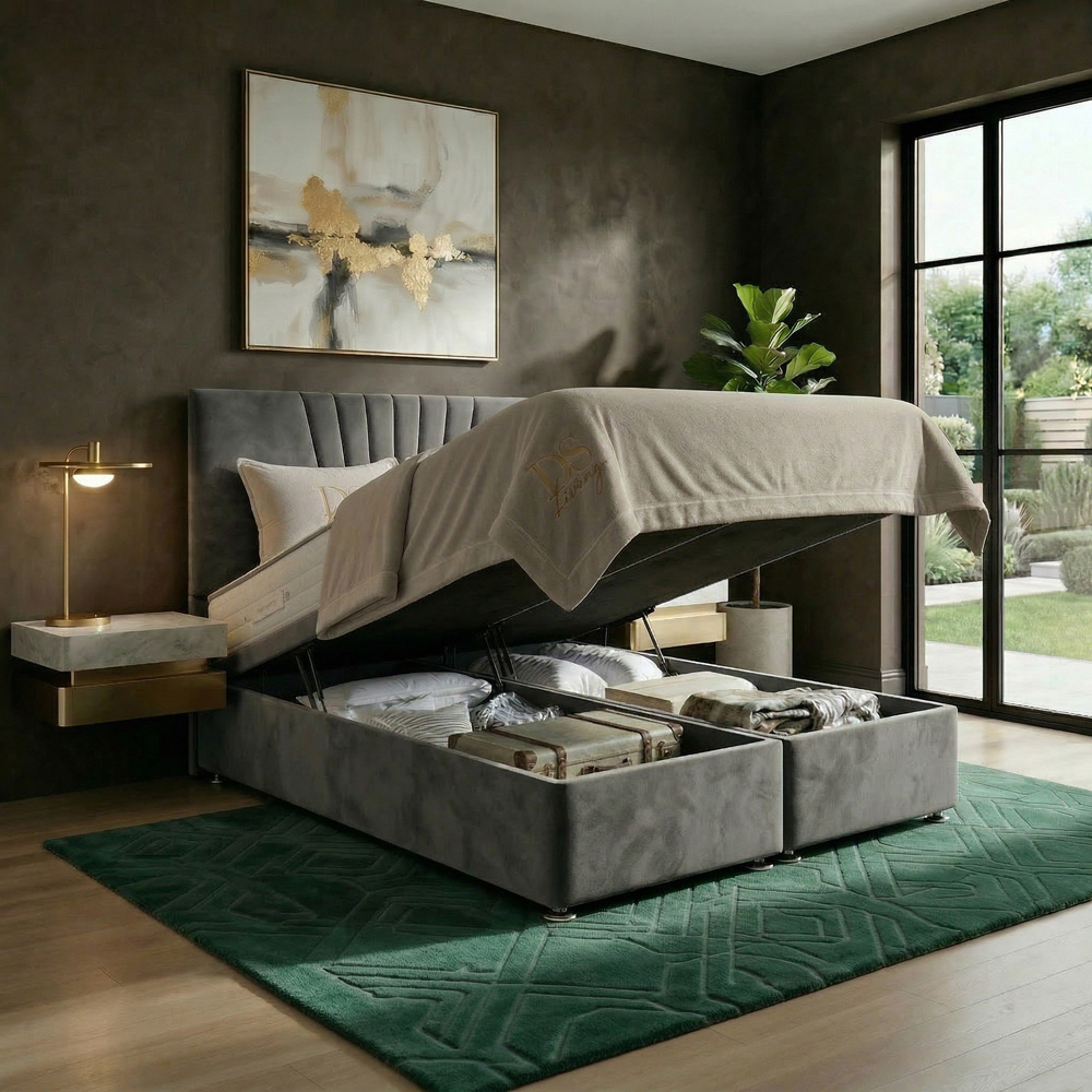 DS Living Vesper Double Grey Ottoman Bed Image 2