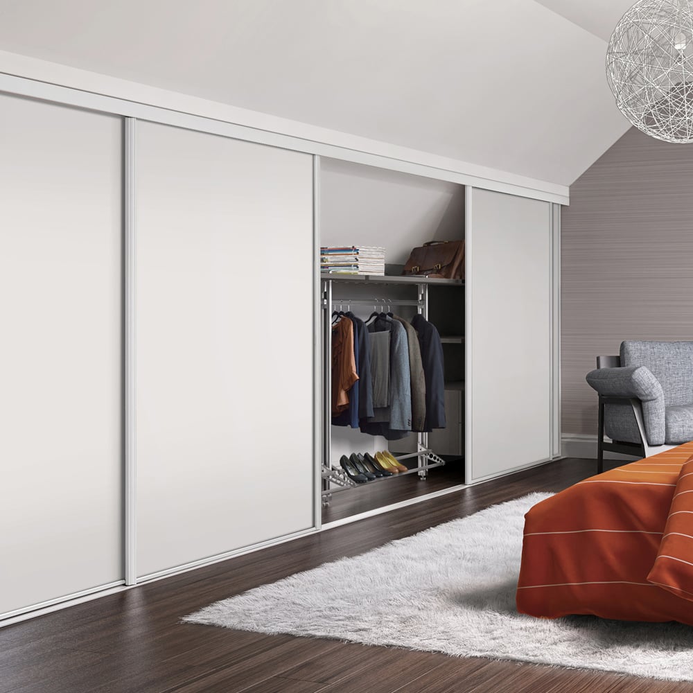 Spacepro Single Panel White Attic Sliding Door 1100 x 762mm Image 2